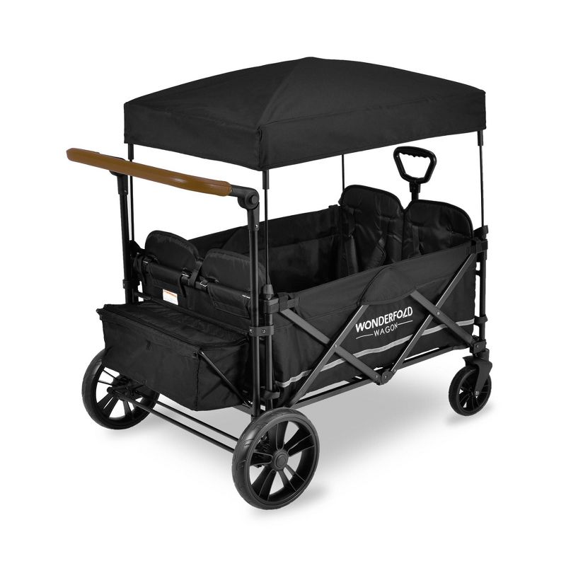 WONDERFOLD X4 Push and Pull 4 Seater Wagon Stroller - Black, 3 of 6