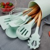 Itopfox 35-Piece Silicone Kitchen Utensil Set with Wooden Handles, Non-Stick Cooking Tools Including Spatula, Spoon, Turner, Tongs, Measuring Cups - 2 of 4