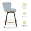 PAGED Bar Stools Set of 2 Modern Swivel Upholstered Counter Stools with Back and Metal Legs Counter Height Bar Stools for Pub, Dining Room - 2 of 4