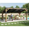 AMERLIFE 10x14FT Wood Grill Gazebo, Steel Lean-to Canopy with Bar Shelf, Outdoor BBQ Pergola - 2 of 4