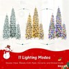 8 FT, 6 FT & 4 FT Pre-Lit Pencil Christmas Tree Set of 3 Slim Artificial Flocked Trees – 1 455 Branch Tips, 520 LED Lights, 11 Lighting Modes - 4 of 4
