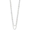 Chisel Stainless Steel Polished 2-Strand Pink Crystal Beaded 16" with 1" Extension Necklace - 3 of 4