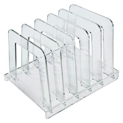 Clear Acrylic File Sorting Desk Organizer with Five Compartments
