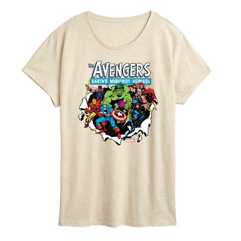 Women's - Marvel - Avengers Paper Rip Short Sleeve Graphic T-Shirt - image 1 of 3