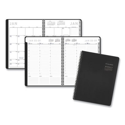 Contemporary Lite Weekly/Monthly Planner, 11 x 8.25, Black Simulated Leather Cover, 12-Month (Jan to Dec): 2025