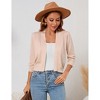 BLUEMING Womens Soft Knit Sweater Cardigan Bracelet Sleeve Open Front Cardigan Above Hip Length Cardigan - 3 of 4