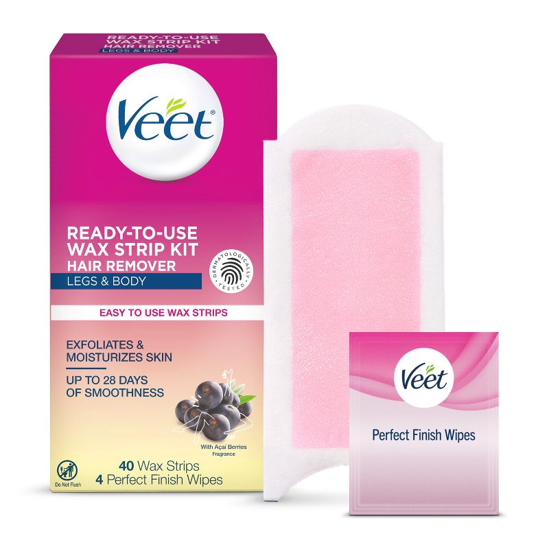 Veet Ready-To-Use Wax Strips and Wipes - 40ct, 1 of 10