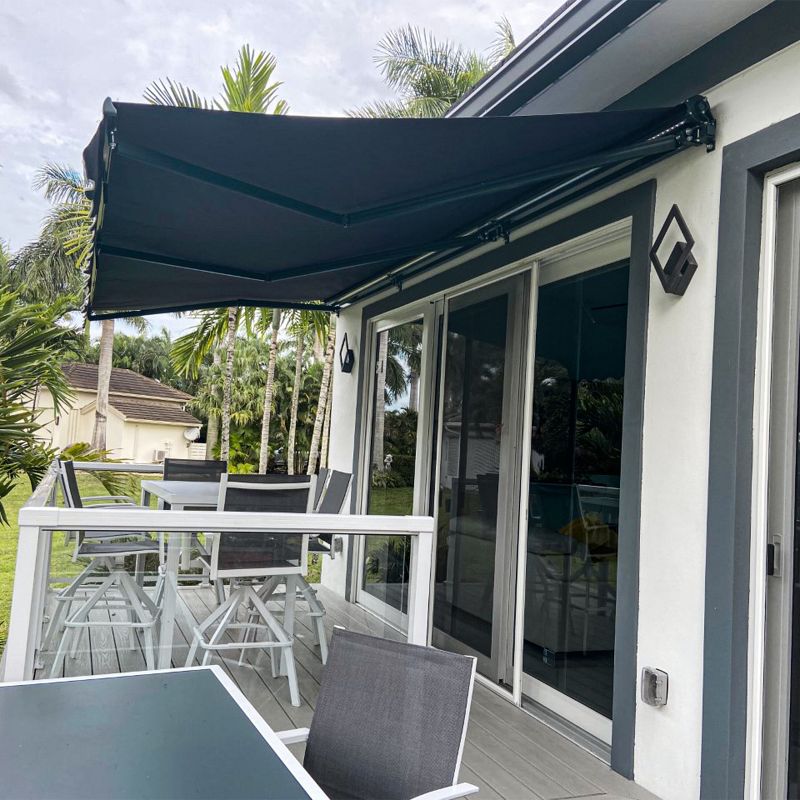 ALEKO 20 x 10 feet Motorized Black Frame Retractable Home Patio Canopy Awning 20'x10', 2 of 14