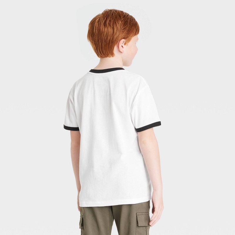 Boys&#39; Stranger Things Hellfire Club Ringer Short Sleeve Graphic T-Shirt - White, 3 of 4