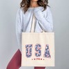 City Creek Prints USA Varsity Stars Canvas Tote Bag - 15x16 - Natural - 2 of 2