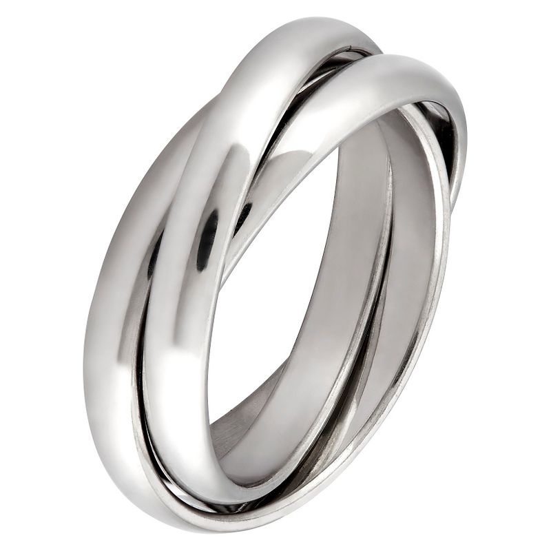 West Coast Jewelry Stainless Steel Intertwined Triple Band Ring, 1 of 4