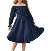 Arshiner Girls Long Sleeve Dresses Fall Party Formal Holiday Swing Flowy Ruffle Midi Dress - 3 of 4