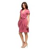Maternity Mandarin Collar Knee Length Wrap Dress - 24seven Comfort Apparel™ - 2 of 4