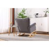 Velvet High Back Rocking Chair for Nursery with Comfortable Padded Seat and Foam-Filled Upholstery - 4 of 4