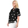 LA LEELA Women's Casual Hawaiian Blouse Shirt Solid Blouses Button Down Short Sleeve Dress Tops Tee Shirts Tank Top Women - 3 of 3