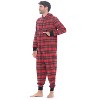 Ashford & Brooks Mens Flannel Hooded One Piece Pajama Union Jumpsuit - 2 of 4