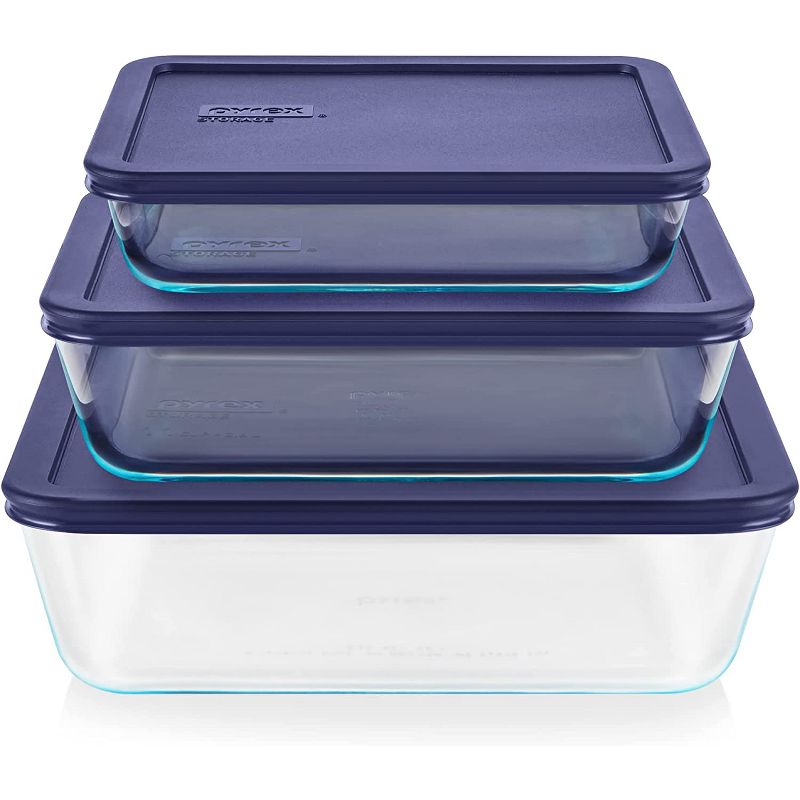 Pyrex 3 Cup Storage Plus Rectangular Dish, With Plastic Cover (4), 3 of 4