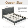 Infans Queen Upholstered Platform Bed Frame W/ Button Tufted Headboard Noise-free - 2 of 4