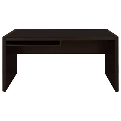Skeena Cappuccino 3-Piece Office Desk Set with Glass Top