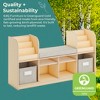 Guidecraft EdQ Reading Nook: Wooden Kids' Furniture for Book Storage with Bins and Cushioned Seat, Reading Bench Bookshelf - 2 of 4