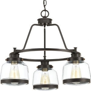 Progress Lighting Judson 3-Light Chandelier, Antique Bronze, Schoolhouse Globe Shade - 1 of 4