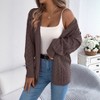 Women's Hollow Out Long Sleeve Open Front Knit Cardigan - 3 of 4