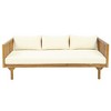 67.75" Patio Sofa, 3 Seater Outdoor Sofa with Rattan Arms, Acacia Wood Daybed with Water-Resistant Cushions -Christopher Knight Home - 4 of 4