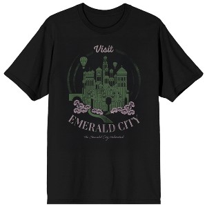 Wicked Visit Emerald City Adult Crew Neck Short Sleeve T-shirt - 1 of 4