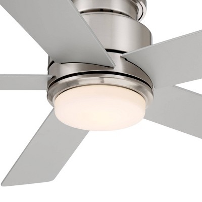52" Silver Engineered Wood Low Profile Ceiling Fan with LED Light