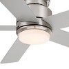 52" Casa Vieja Grand Palm Modern Indoor Outdoor Hugger Ceiling Fan with Dimmable LED Light Remote Control Brushed Nickel Damp Rated for Patio Exterior - 3 of 4