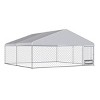EROMMY 13'X13' Large Outdoor Dog Kennel, Heavy Duty Outdoor Dog Kennel With Waterproof Cover And Rotating Feeder - 2 of 4