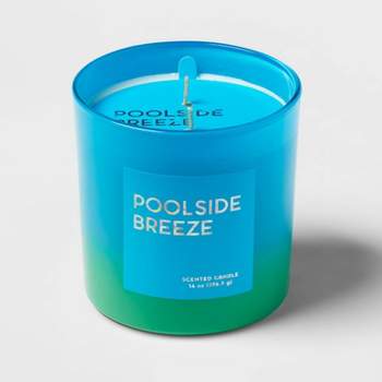 14oz Ombre Oval Candle Poolside Breeze Blue - Opalhouse™