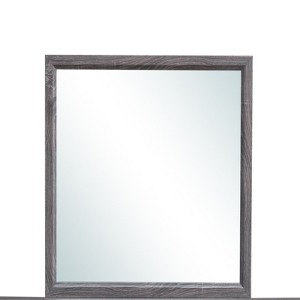 SEVOBAL Bathroom Vanity Mirrors Sleek Modern Foil Grey Mirror with Solid Wood Trim Durable Scratch-Resistant Glass, Gray, 39.06"*0.87"*35.12" - 1 of 4