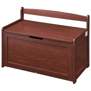 VEVOR Wooden Toy Chest for Kids, Toddler Toy Storage Box with Flip-Top Lid and Safety Hinge, 32.68 x 17.91 x 24.02" Large Kids Storage Bench, Cherry - 1 of 4