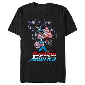 Men's Marvel Captain America Fireworks T-Shirt - 1 of 4