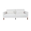 DOMETOUR 74" Loveseat Sofa, Corduroy Sofa Couch with 2 Pillows Small Modern Comfy Couch for Living Room - 3 of 4