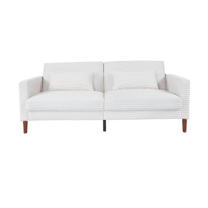 74" Loveseat Sofa, Corduroy Sofa Couch with 2 Pillows Small Modern Comfy Couch for Small Apartments, Living Room and Office beige - 1 of 1