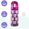 Bentology Lunch Bag Set w Matching Water Bottle & Hard Ice Pack- Pink Blue Kitty Cat- Tote, Insulated Thermos, Ice Pack- for Kids, Girls & Boys - 3 of 4