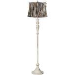 Hazel Antique White Floor Lamp with Hasselt Cafe Shade