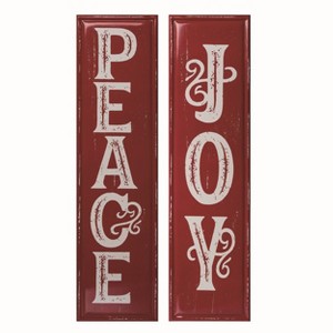 Transpac Metal Joy/Peace Wall Decor Set of 2 Christmas Home Decorations - 1 of 1