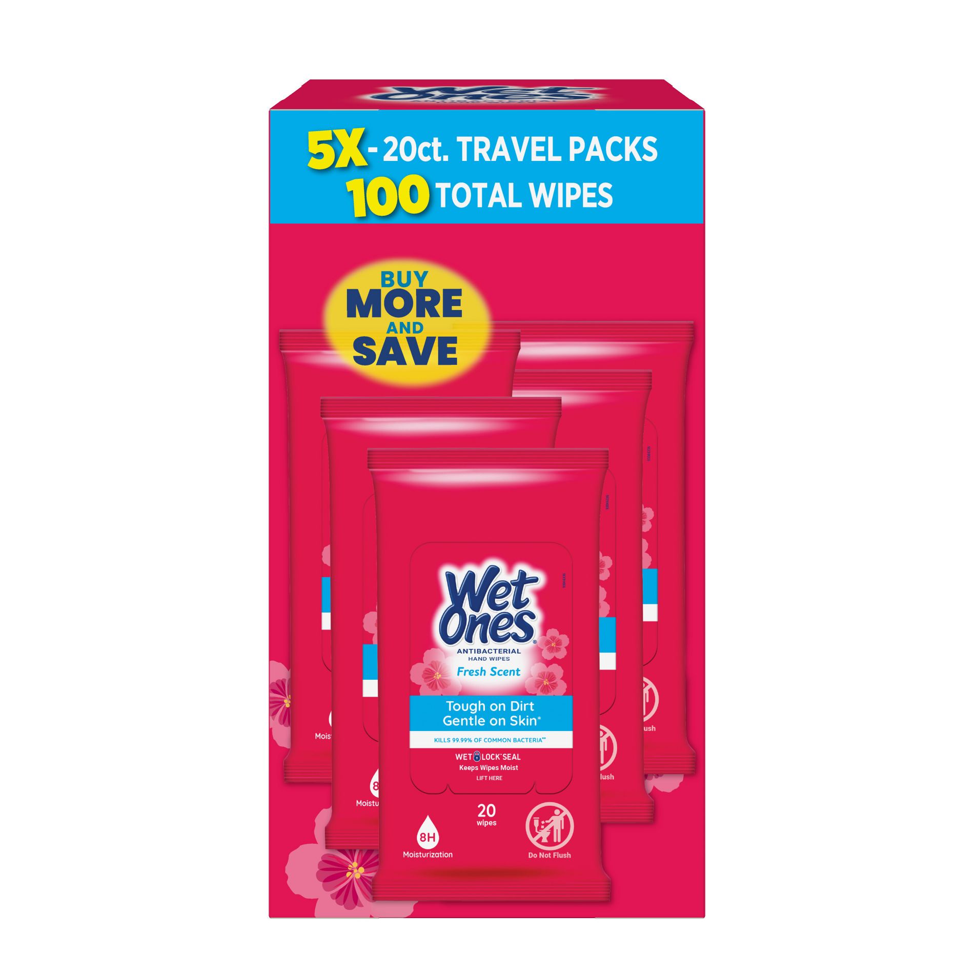 Wet Ones Hand Wipes Fresh Scent - 20ct/5pk