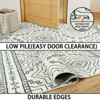 5x7ft Vintage Floral Washable Area Rug, Non-Slip Low Pile Polyester Carpet for Living Room & Bedroom - 3 of 4