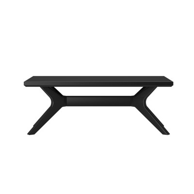 Verso Black Solid Pine Wood Rectangular Coffee Table, 48 Inch