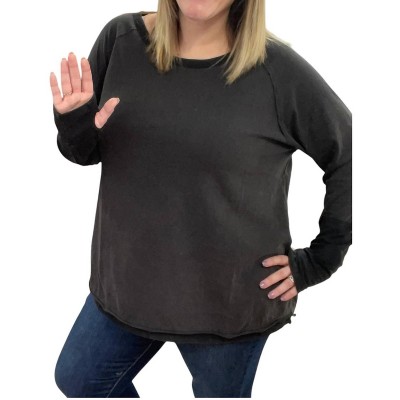 Women's Washed Thumb Hole Top - White Birch
