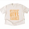 Give Thanks Block Distressed - Women's Heavyweight Graphic T-Shirt - 2 of 4
