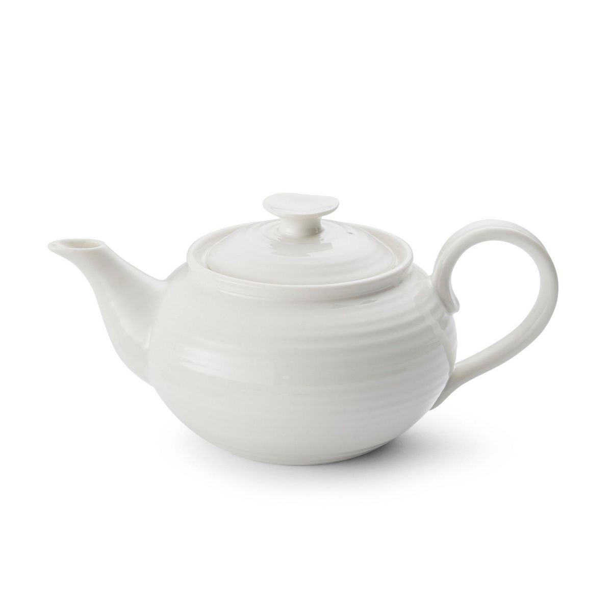 Portmeirion Sophie Conran, White 2 Pint Teapot – Fine Porcelain with Handle for Afternoon Tea, Dining & Entertaining – Dishwasher & Microwave Safe