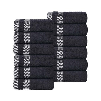 Cotton Medium Weight Face Towel Washcloth Set of 12 by Blue Nile Mills