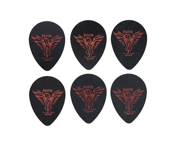 Clayton Black Raven Small Teardrop Guitar Picks 1.0 mm 1 Dozen