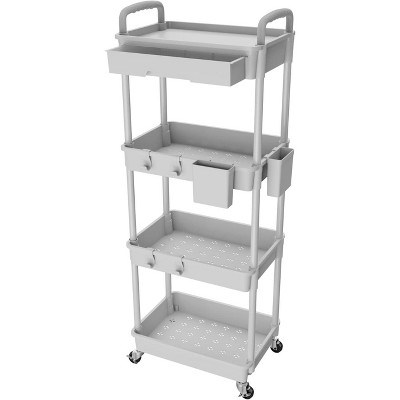 MaseiKar Rolling Utility Cart with Drawer, Utility Cart Made of Multifunctional Storage Organizer Tool for Kitchen,Bathroom,Living Room,Office