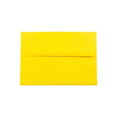JAM Paper A7 Colored Invitation Envelopes 5.25 x 7.25 Yellow Recycled 96326